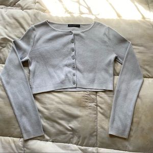Brandy Melville light blue athelia knit cardigan top